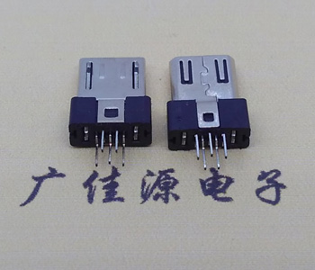 Micro USB 5P公頭/插頭,勾2反針位帶彈片無地線