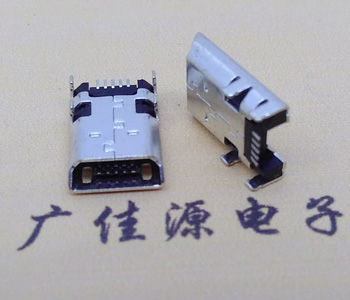 麥克MICRO USB 5pin母座加長(zhǎng)款11.7MM,鍍鎳無(wú)翻邊