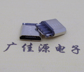 短體焊線micro usb 2p充電母頭,直邊凸包封孔結(jié)構(gòu)