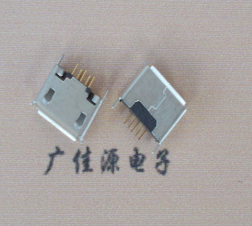 Micro usb立插180度 5p針加長(zhǎng)2.0mm卷邊霧錫