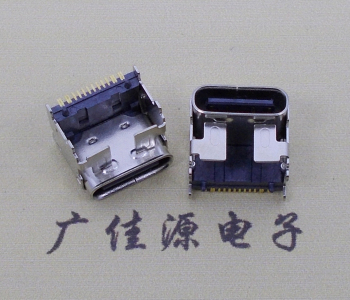 板上型type c16p四腳插板單排貼片墊高母座H=5.9、9.5mm