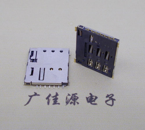 NANO SIM 自彈式卡座 1.37H 帶CD測試7Pin 手機(jī)卡座連接器